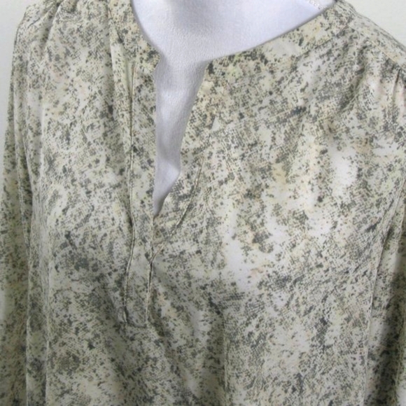 Paraphrase Cream/Tan Snakeskin Print 3/4 Sleeve Blouse Size XL - Picture 2 of 5